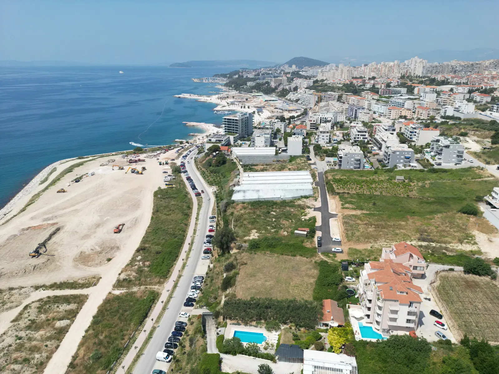 The new Žnjan Beach and turquoise Adriatic Sea